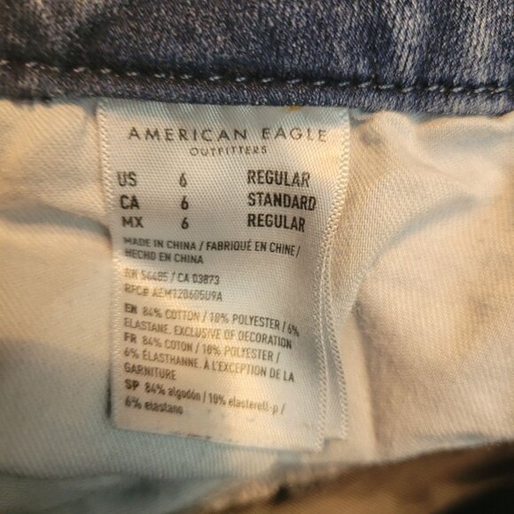 American Eagle Jeans 6 R Dream Jean Hi Rise Curvy Tummy Control Ripped Stretch - Picture 7 of 12